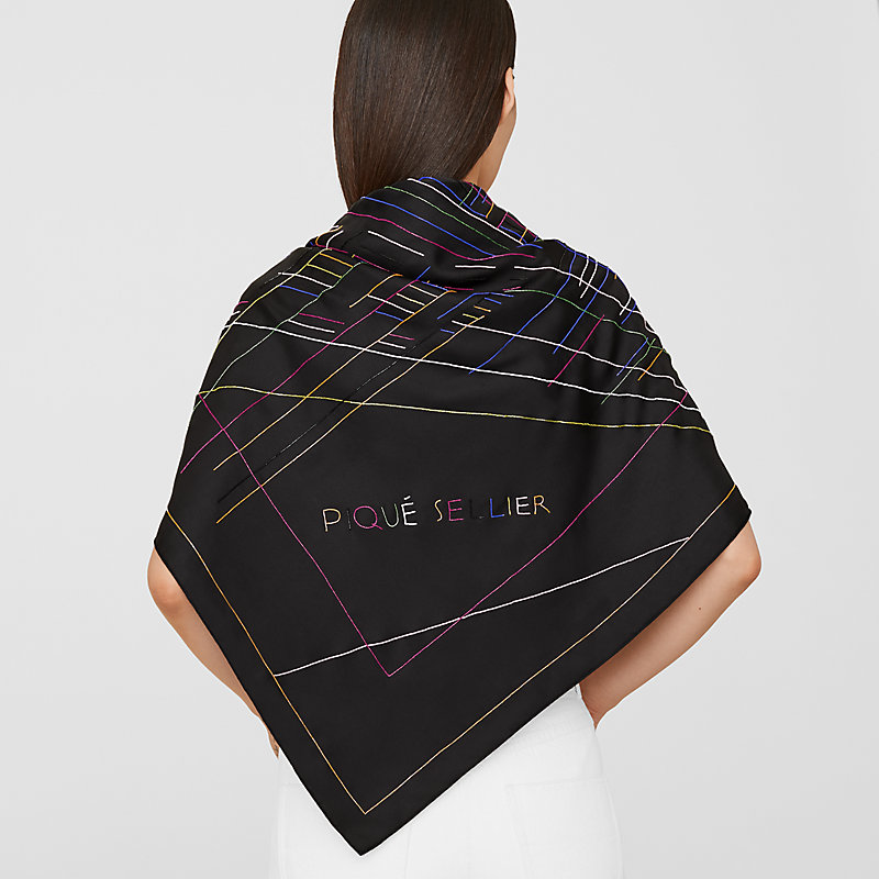 Giant scarf Pique Sellier Perle | Hermès Singapore